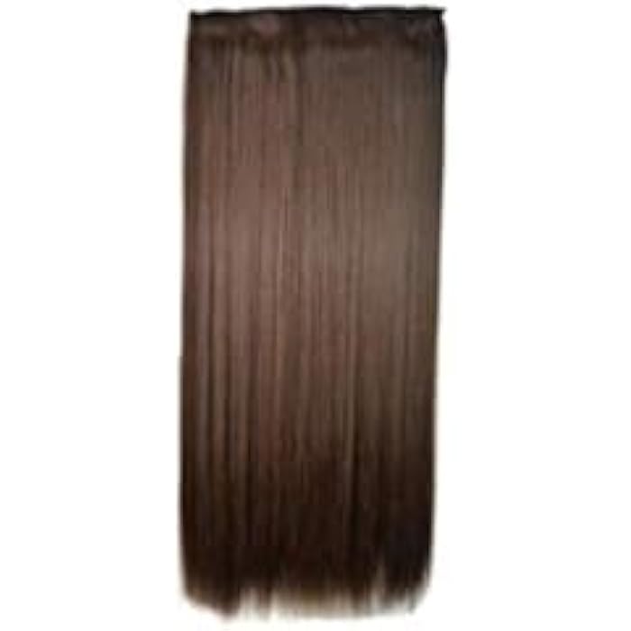 DILLARDS Seamless Five-Clip Hair Extension Women's Synthetic Hair Long Straight Brown Elegant Fashion Wig Accessory - Image 2